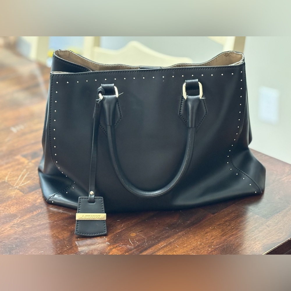Chic Black Tote with Silver Accents